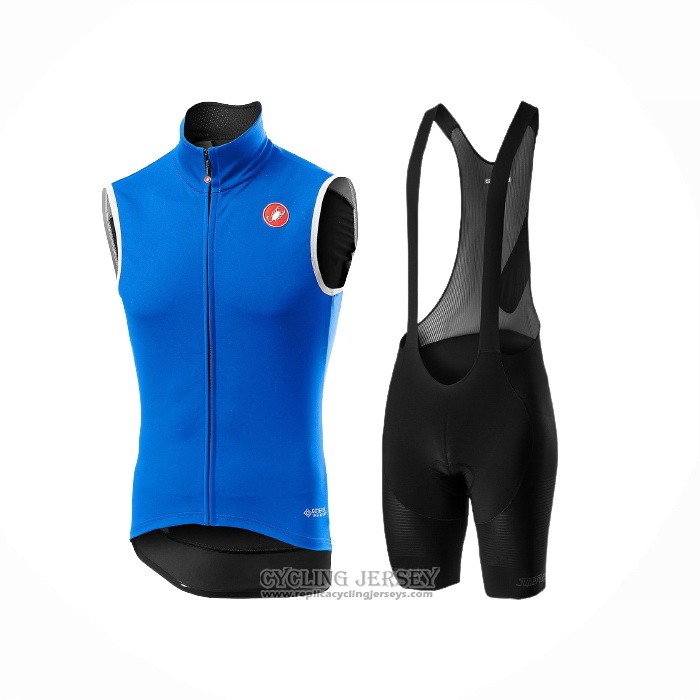 2021 Wind Vest Castelli Blue Short Sleeve And Bib Short